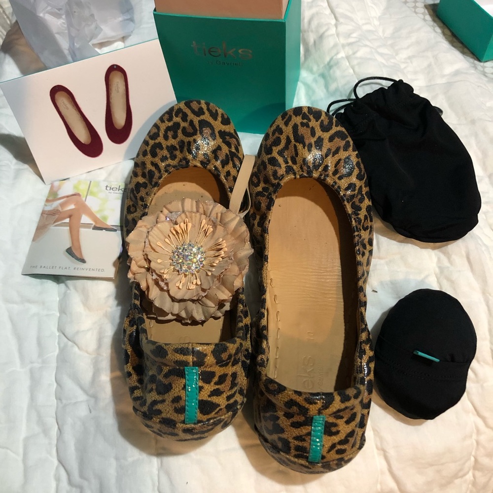 Tieks leopard shoes